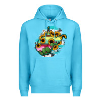 Ocean Blue west virginia map sunflower cactus serape Premium Hoodie - RanaPortraitStore