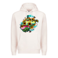Pale Pink west virginia map sunflower cactus serape Premium Hoodie - RanaPortraitStore