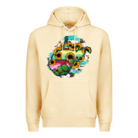 Pina Colada west virginia map sunflower cactus serape Premium Hoodie - RanaPortraitStore