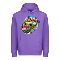 Purple west virginia map sunflower cactus serape Premium Hoodie - RanaPortraitStore