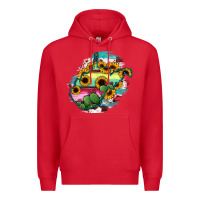 Red west virginia map sunflower cactus serape Premium Hoodie - RanaPortraitStore