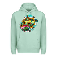 Seafoam west virginia map sunflower cactus serape Premium Hoodie - RanaPortraitStore