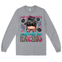 Heather Grey just call me pretty and take me racing Long Sleeve Tee - Zillion Design Studio