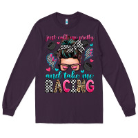 Plum just call me pretty and take me racing Long Sleeve Tee - Zillion Design Studio