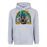 Heather Grey western pitbull rainbow Heavyweight Hoodie - Artiststas
