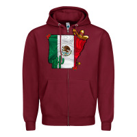 Burgundy mexica oklahama Zipper Hoodie - CowhideDigitalArt