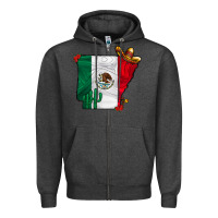 Charcoal Heather mexica oklahama Zipper Hoodie - CowhideDigitalArt