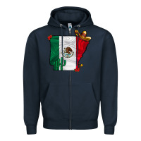 Navy mexica oklahama Zipper Hoodie - CowhideDigitalArt