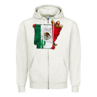 Oatmeal Heather mexica oklahama Zipper Hoodie - CowhideDigitalArt