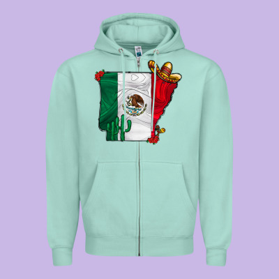 Mexica Oklahama Zipper Hoodie Designed By Cowhidedigitalart