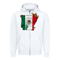 White mexica oklahama Zipper Hoodie - CowhideDigitalArt