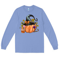 Colony Blue Kids Pumpkin with Halloween Long Sleeve Tee - texasbilliewilder