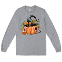 Heather Grey Kids Pumpkin with Halloween Long Sleeve Tee - texasbilliewilder