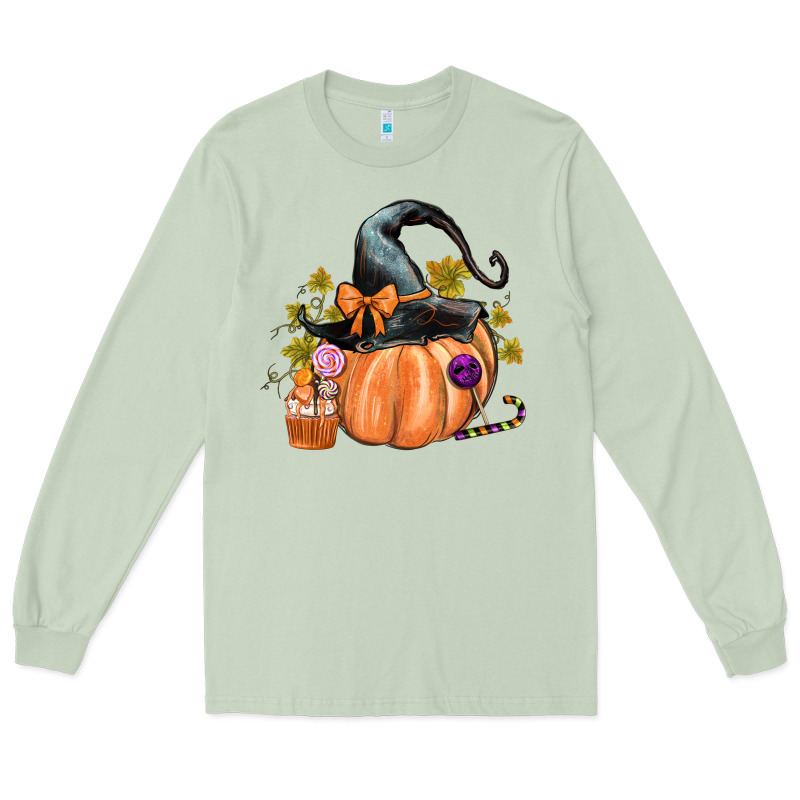Kids Pumpkin With Halloween Long Sleeve Tee by texasbilliewilder | Teevron
