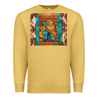 Antique Gold cowboy boots turquoise aztec cowhide Premium Sweatshirt - Artiststas