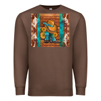 Chestnut cowboy boots turquoise aztec cowhide Premium Sweatshirt - Artiststas