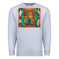 Heather Grey cowboy boots turquoise aztec cowhide Premium Sweatshirt - Artiststas