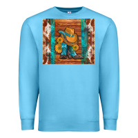 Ocean Blue cowboy boots turquoise aztec cowhide Premium Sweatshirt - Artiststas