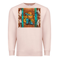 Pale Pink cowboy boots turquoise aztec cowhide Premium Sweatshirt - Artiststas