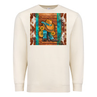 Sandshell cowboy boots turquoise aztec cowhide Premium Sweatshirt - Artiststas