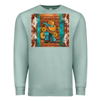 Seafoam cowboy boots turquoise aztec cowhide Premium Sweatshirt - Artiststas