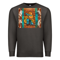 Smoke cowboy boots turquoise aztec cowhide Premium Sweatshirt - Artiststas