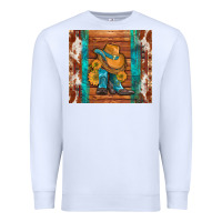 White cowboy boots turquoise aztec cowhide Premium Sweatshirt - Artiststas
