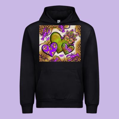 Mardi Gras Hearts Tumbler Bbs Urban Hoodie Designed By Bundleandbundleshop