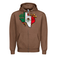 Chestnut mexica texas Zipper Hoodie - CowhideDigitalArt