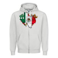 Dove Grey mexica texas Zipper Hoodie - CowhideDigitalArt