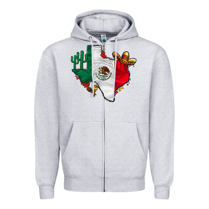 Mexica Texas Zipper Hoodie by CowhideDigitalArt | Teevron