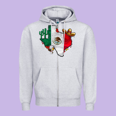 Mexica Texas Zipper Hoodie Designed By Cowhidedigitalart