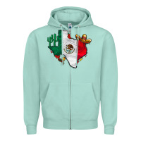 Seafoam mexica texas Zipper Hoodie - CowhideDigitalArt