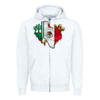 White mexica texas Zipper Hoodie - CowhideDigitalArt