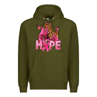 Army Green Hope Breast Cancer nails Premium Hoodie - NancyCooperArtShop
