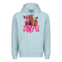 Blue Mist Hope Breast Cancer nails Premium Hoodie - NancyCooperArtShop