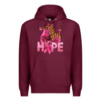 Burgundy Hope Breast Cancer nails Premium Hoodie - NancyCooperArtShop