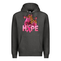 Charcoal Heather Hope Breast Cancer nails Premium Hoodie - NancyCooperArtShop