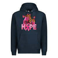 Navy Hope Breast Cancer nails Premium Hoodie - NancyCooperArtShop
