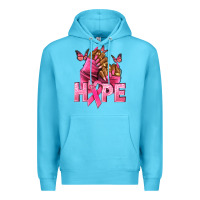 Ocean Blue Hope Breast Cancer nails Premium Hoodie - NancyCooperArtShop