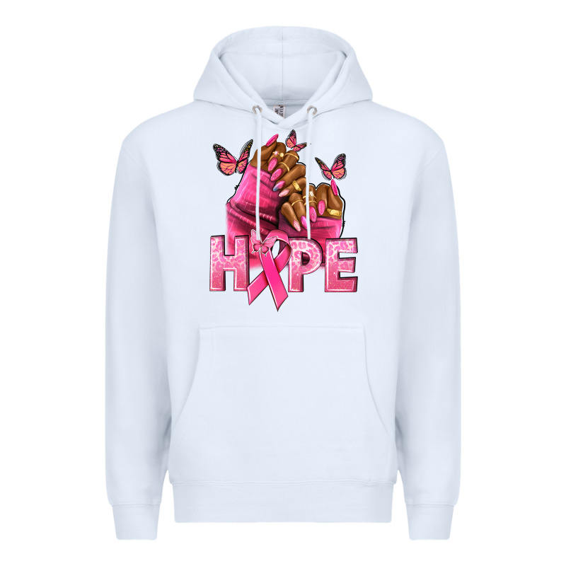 Hope Breast Cancer Nails Premium Hoodie by NancyCooperArtShop | Teevron