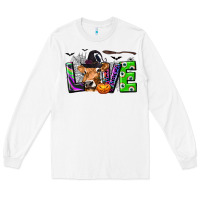 White Love Halloween Cow Long Sleeve Tee - texasbilliewilder