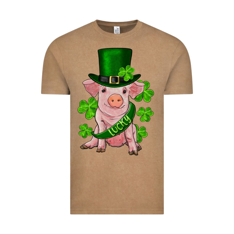 St. Patricks Day Lucky Baby Pig Vintage Tee by RanaPortraitStore | Teevron