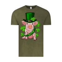 Vintage Olive st. patricks day lucky baby pig Vintage Tee - RanaPortraitStore