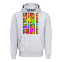 Heather Grey pride pride pride pride Zipper Hoodie - HRA Design Shop