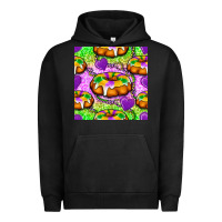 Pigment Black Mardi Gras king cake seamless pattern Urban Hoodie - BundleAndBundleShop