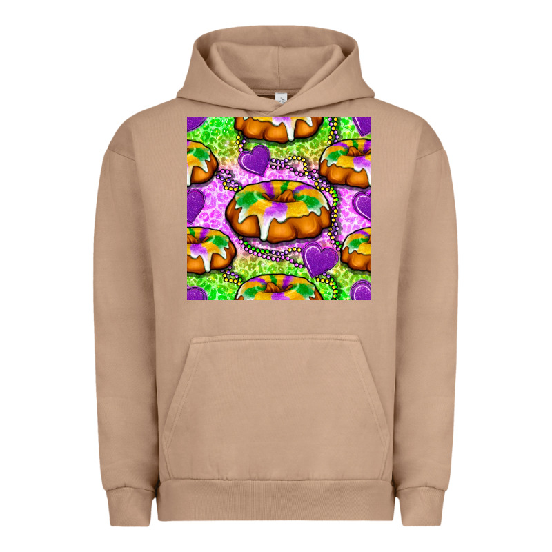 Mardi Gras King Cake Seamless Pattern Urban Hoodie by BundleAndBundleShop | Teevron