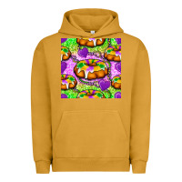 Pigment Peanut Butter Mardi Gras king cake seamless pattern Urban Hoodie - BundleAndBundleShop