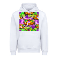 White Mardi Gras king cake seamless pattern Urban Hoodie - BundleAndBundleShop