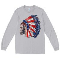 Moon Dust american indian headdress with skull Long Sleeve Tee - RanaPortraitStore